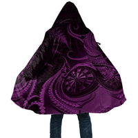 Personalised New Zealand Purple Darts Cloak Maori Fern Curve Style