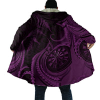 Personalised New Zealand Purple Darts Cloak Maori Fern Curve Style