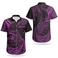 Personalised New Zealand Purple Darts Couples Matching Mermaid Dress and Hawaiian Shirt Maori Fern Curve Style