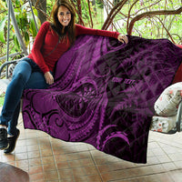 Personalised New Zealand Purple Darts Quilt Maori Fern Curve Style