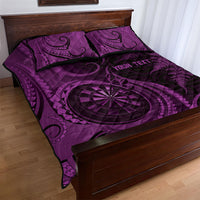 Personalised New Zealand Purple Darts Quilt Bed Set Maori Fern Curve Style