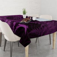 Personalised New Zealand Purple Darts Tablecloth Maori Fern Curve Style