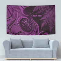 Personalised New Zealand Purple Darts Tapestry Maori Fern Curve Style