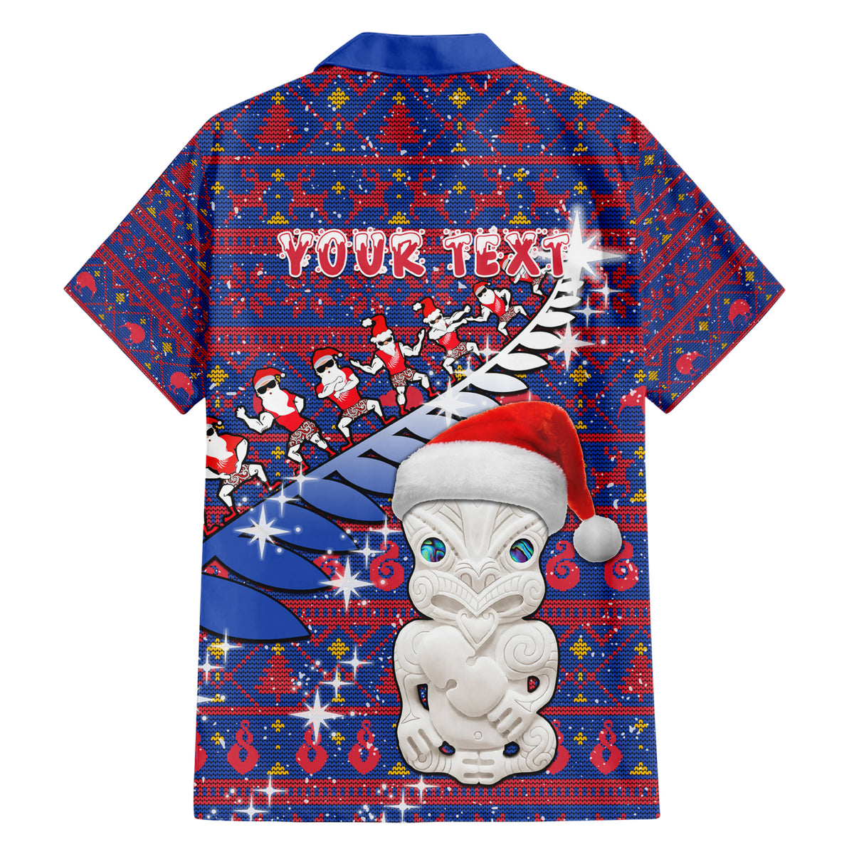 Personalized New Zealand Christmas Family Matching Short Sleeve Bodycon Dress and Hawaiian Shirt Haka Fern Santa Tiki Meri Kirihimete LT05 - Polynesian Pride