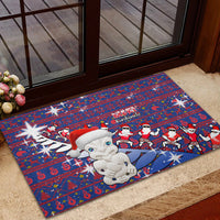 New Zealand Christmas Rubber Doormat Haka Fern Santa Tiki Meri Kirihimete LT05 - Polynesian Pride