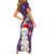 Personalized New Zealand Christmas Short Sleeve Bodycon Dress Haka Fern Santa Tiki Meri Kirihimete LT05 - Polynesian Pride