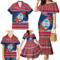 Guam Christmas Family Matching Mermaid Dress and Hawaiian Shirt Guaman Seal Poinsettia Felis Pasgua LT05 - Polynesian Pride