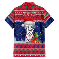 Guam Christmas Family Matching Off Shoulder Short Dress and Hawaiian Shirt Guaman Seal Poinsettia Felis Pasgua LT05 - Polynesian Pride
