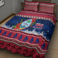 Guam Christmas Quilt Bed Set Guaman Seal Poinsettia Felis Pasgua LT05 - Polynesian Pride