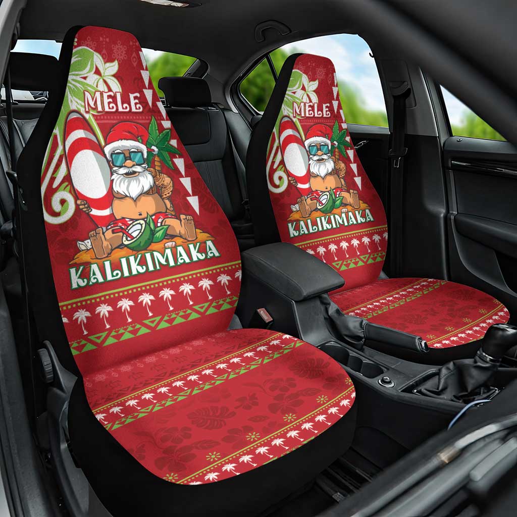 Hawaii Christmas Car Seat Cover Funny Santa Claus Surf Mele Kalikimaka