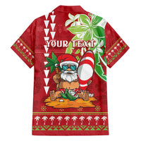 Personalised Hawaii Christmas Family Matching Long Sleeve Bodycon Dress and Hawaiian Shirt Funny Santa Claus Surf Mele Kalikimaka LT05 - Polynesian Pride