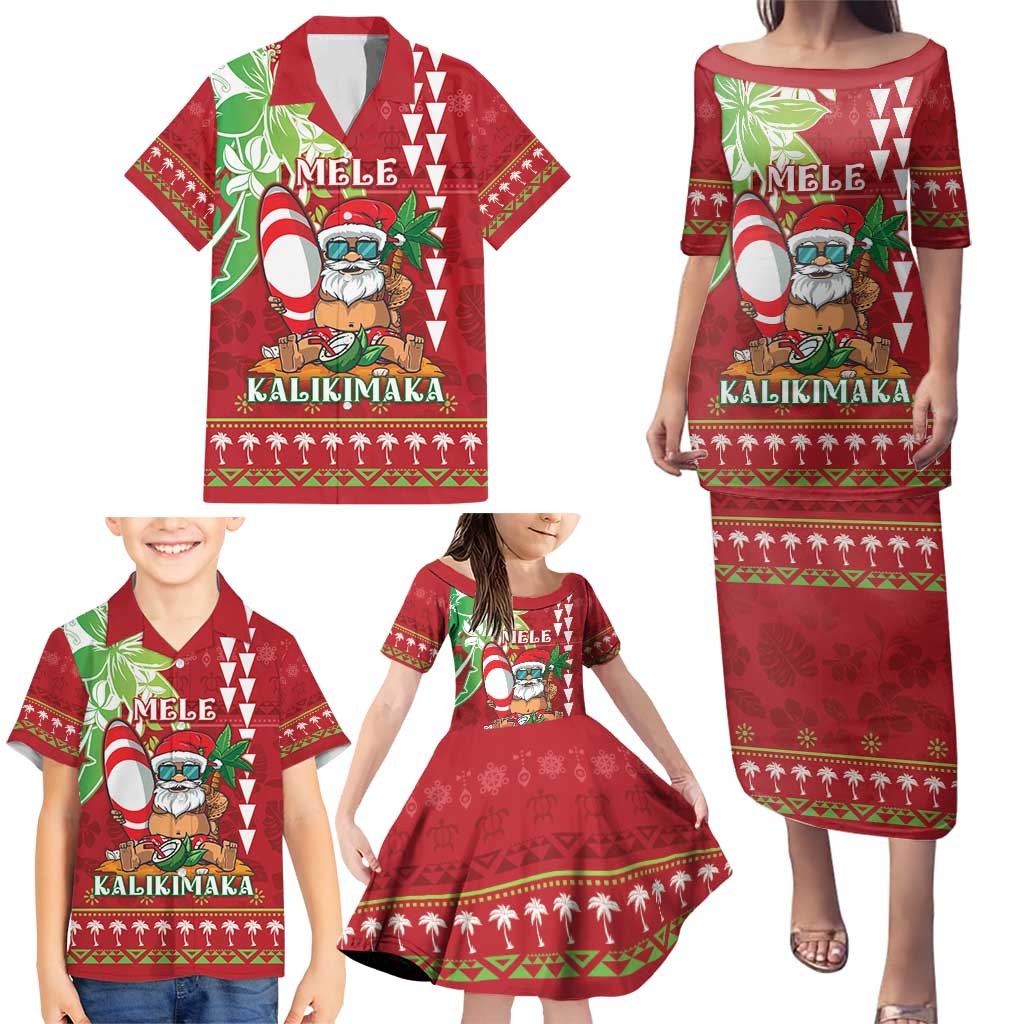 Personalised Hawaii Christmas Family Matching Puletasi and Hawaiian Shirt Funny Santa Claus Surf Mele Kalikimaka LT05 - Polynesian Pride