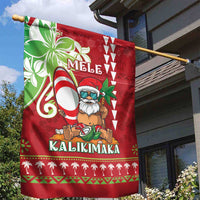Hawaii Christmas Garden Flag Funny Santa Claus Surf Mele Kalikimaka