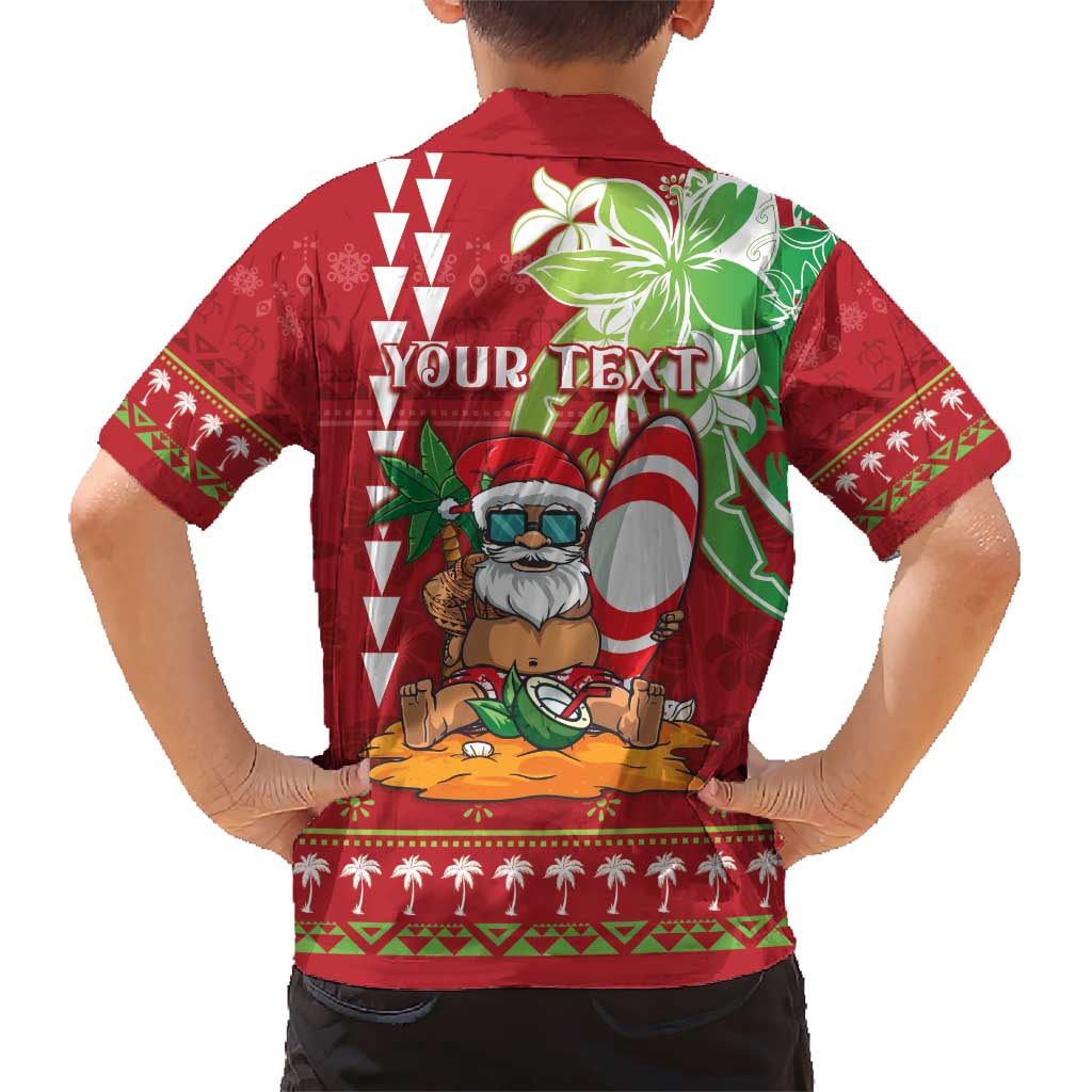 Personalised Hawaii Christmas Kid Hawaiian Shirt Funny Santa Claus Surf Mele Kalikimaka
