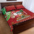 Hawaii Christmas Quilt Bed Set Funny Santa Claus Surf Mele Kalikimaka