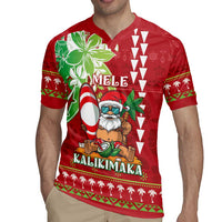 Personalised Hawaii Christmas Rugby Jersey Funny Santa Claus Surf Mele Kalikimaka