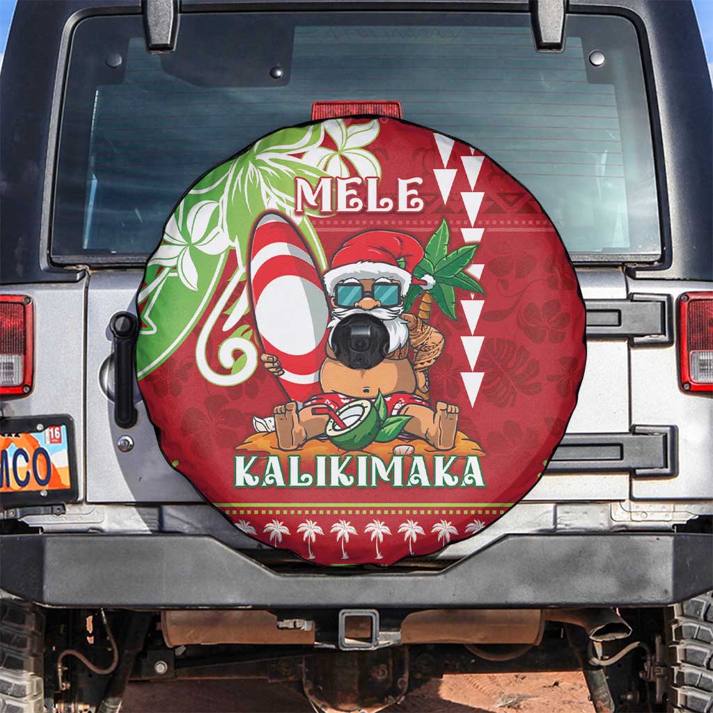 Hawaii Christmas Spare Tire Cover Funny Santa Claus Surf Mele Kalikimaka