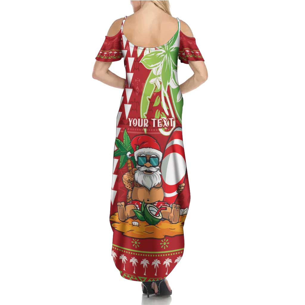 Personalised Hawaii Christmas Summer Maxi Dress Funny Santa Claus Surf Mele Kalikimaka