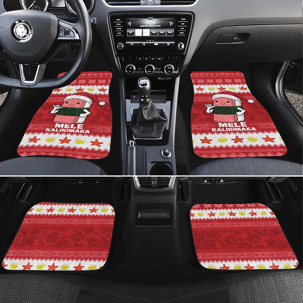 Hawaii Funny Christmas Car Mats Spam Musubi Santa