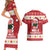 Hawaii Funny Christmas Couples Matching Short Sleeve Bodycon Dress and Hawaiian Shirt Spam Musubi Santa