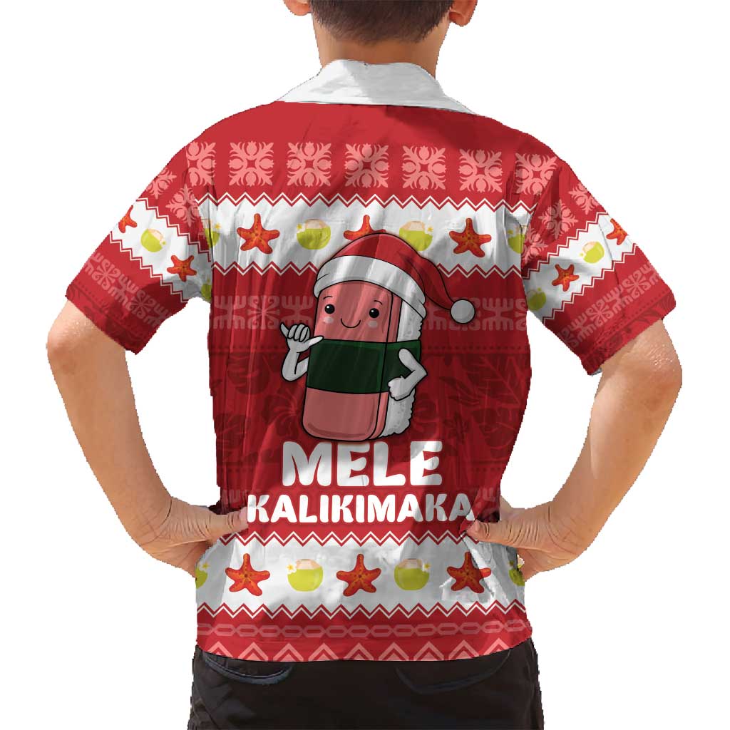 Hawaii Funny Christmas Family Matching Puletasi and Hawaiian Shirt Spam Musubi Santa LT05 - Polynesian Pride