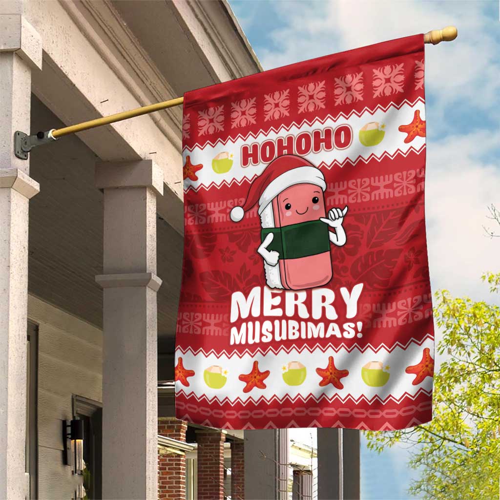 Hawaii Funny Christmas Garden Flag Spam Musubi Santa