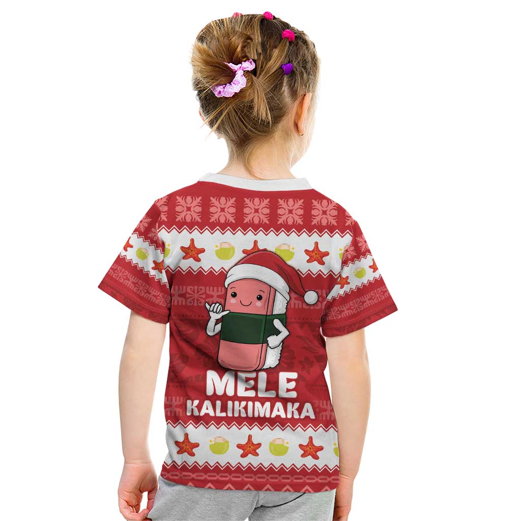 Hawaii Funny Christmas Kid T Shirt Spam Musubi Santa