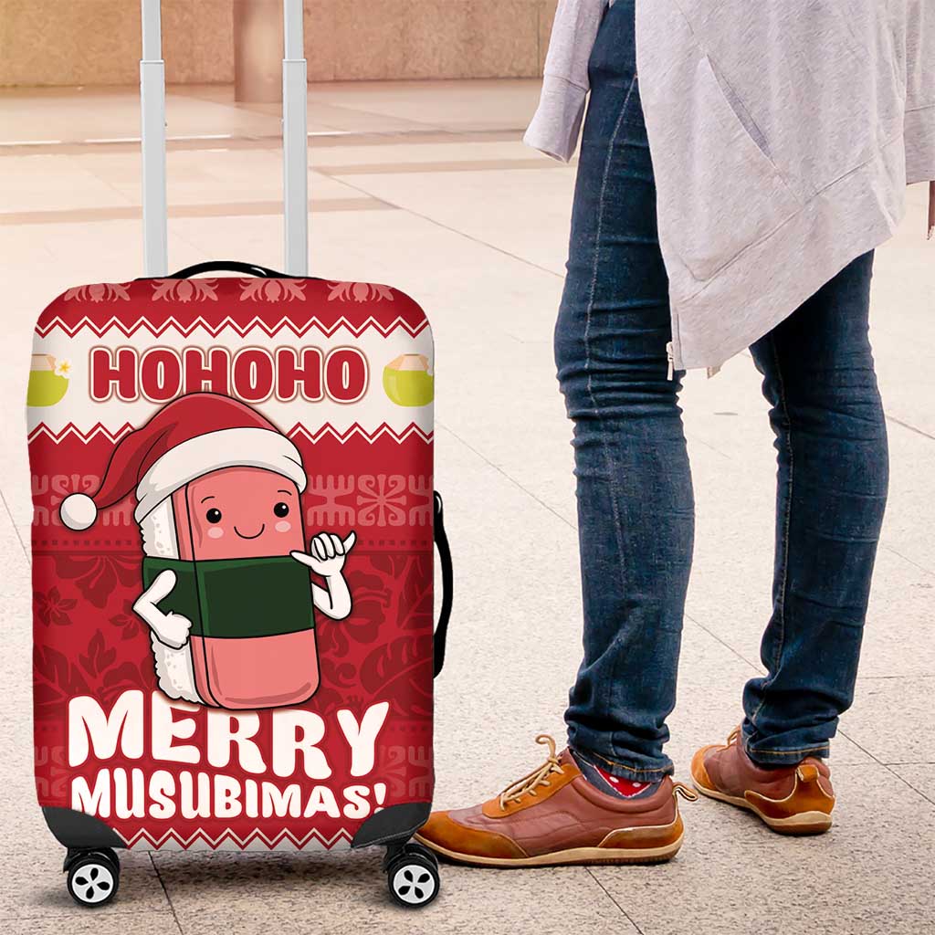 Hawaii Funny Christmas Luggage Cover Spam Musubi Santa