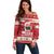 Hawaii Funny Christmas Off Shoulder Sweater Spam Musubi Santa