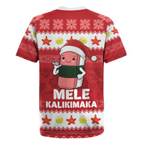 Hawaii Funny Christmas Rugby Jersey Spam Musubi Santa