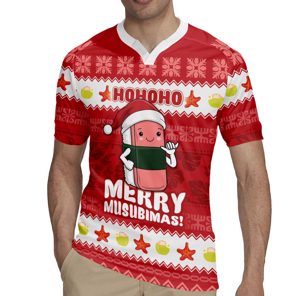 Hawaii Funny Christmas Rugby Jersey Spam Musubi Santa