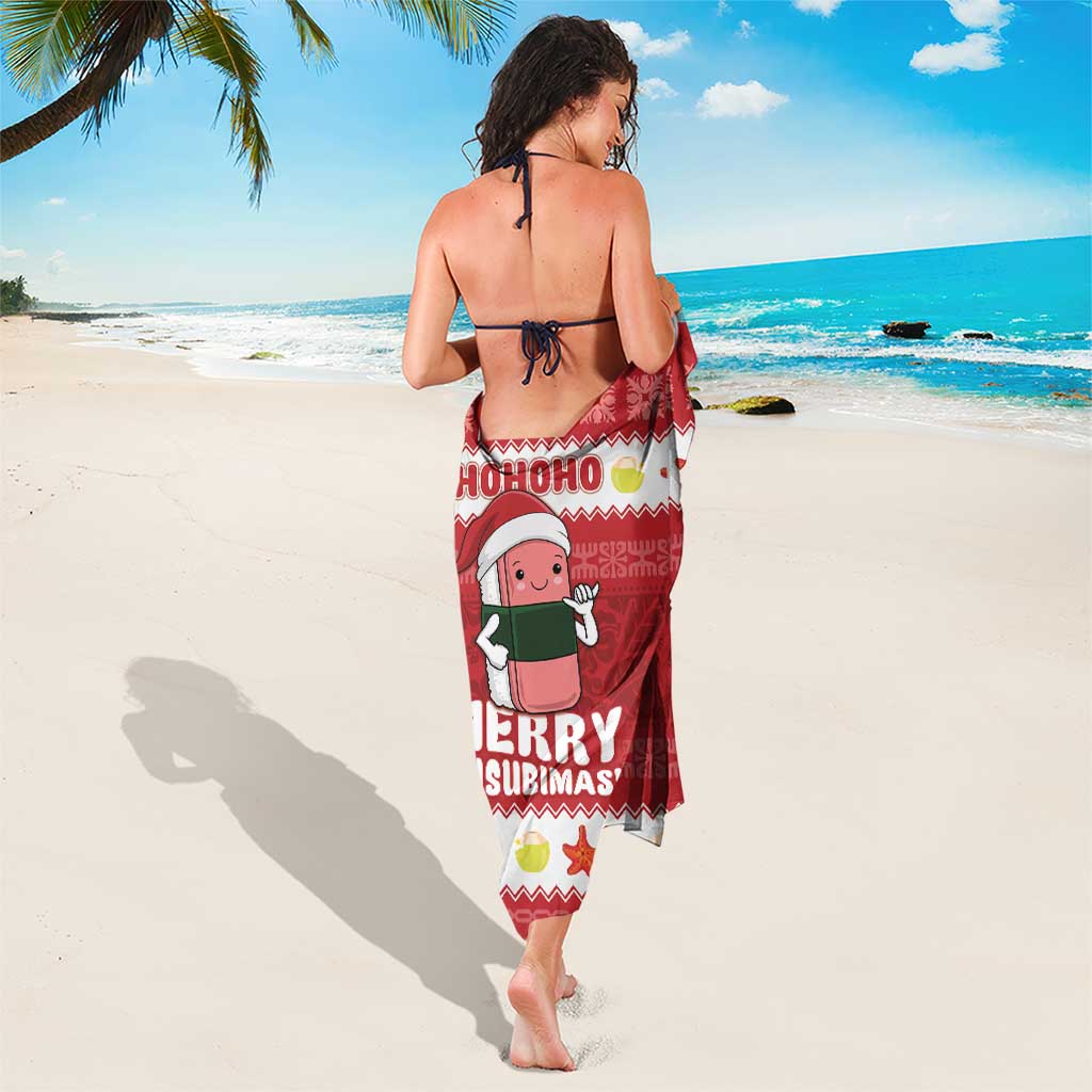 Hawaii Funny Christmas Sarong Spam Musubi Santa
