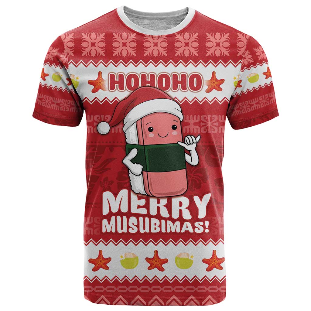 Hawaii Funny Christmas T Shirt Spam Musubi Santa