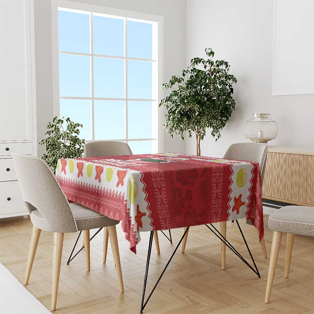 Hawaii Funny Christmas Tablecloth Spam Musubi Santa