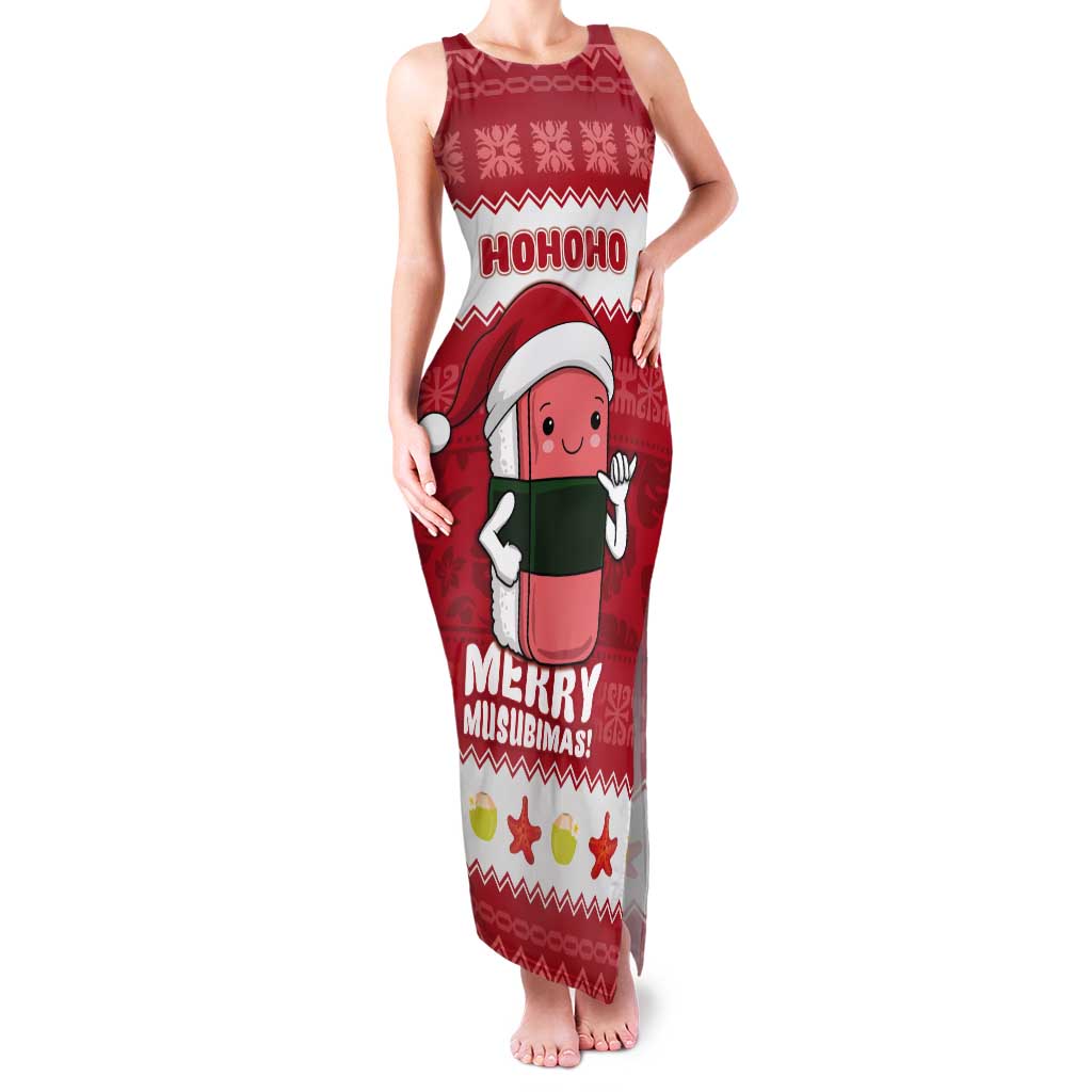 Hawaii Funny Christmas Tank Maxi Dress Spam Musubi Santa