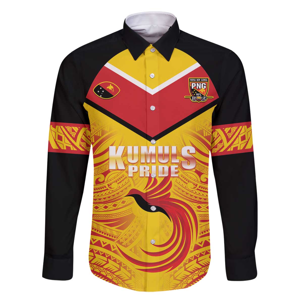 Papua New Guinea Rugby Custom Family Matching Off The Shoulder Long Sleeve Dress and Hawaiian Shirt Kumul Pride Go Champions