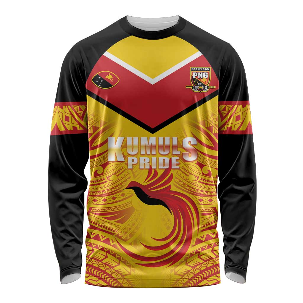 Papua New Guinea Rugby Custom Long Sleeve Shirt Kumul Pride Go Champions