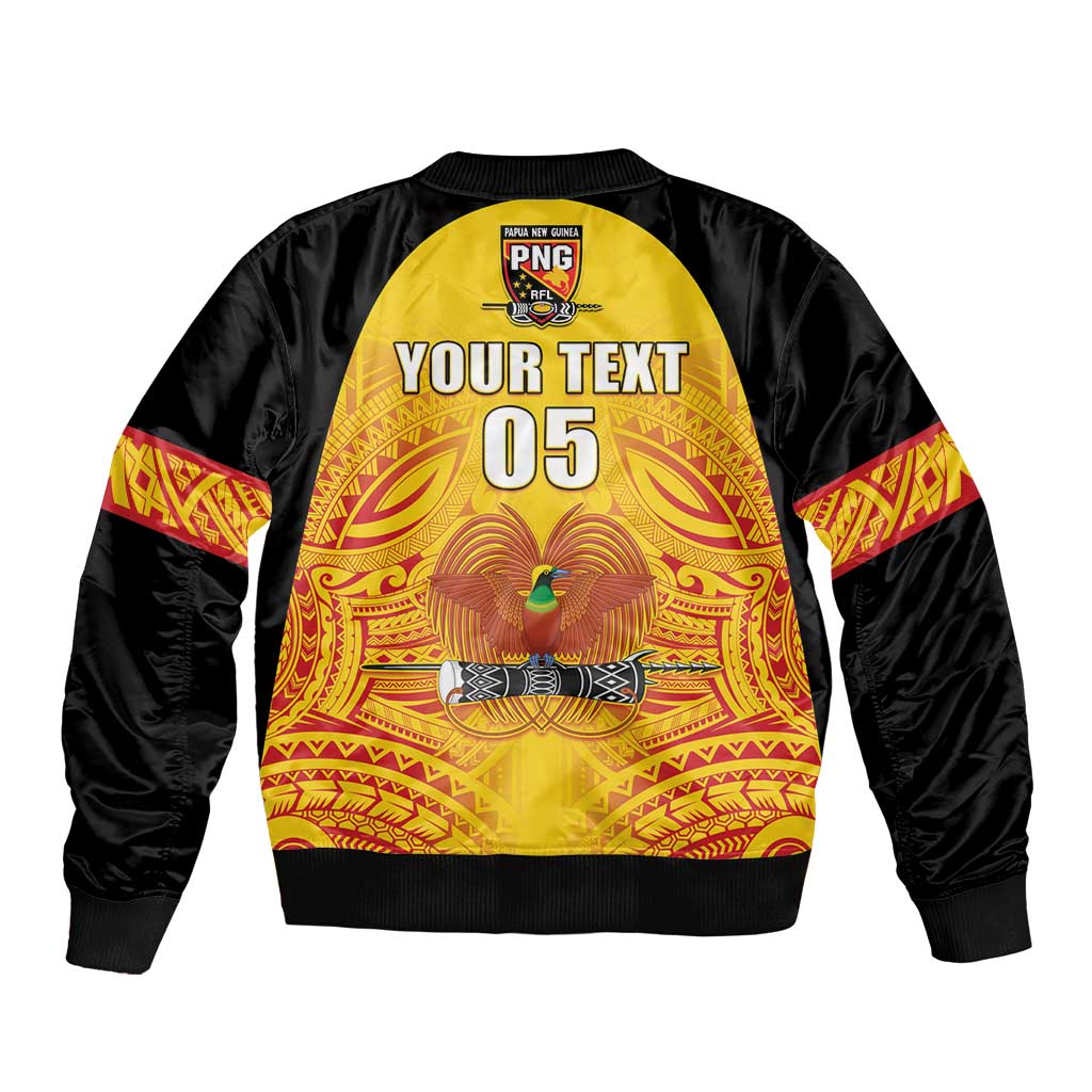 Papua New Guinea Rugby Custom Sleeve Zip Bomber Jacket Kumul Pride Go Champions