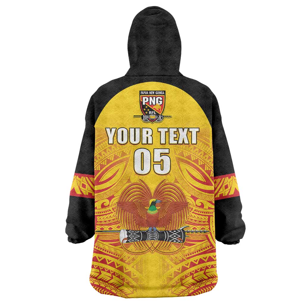 Papua New Guinea Rugby Custom Wearable Blanket Hoodie Kumul Pride Go Champions