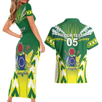 Cook Islands Rugby Custom Couples Matching Short Sleeve Bodycon Dress and Hawaiian Shirt The Kukis Go Champions LT05 - Polynesian Pride
