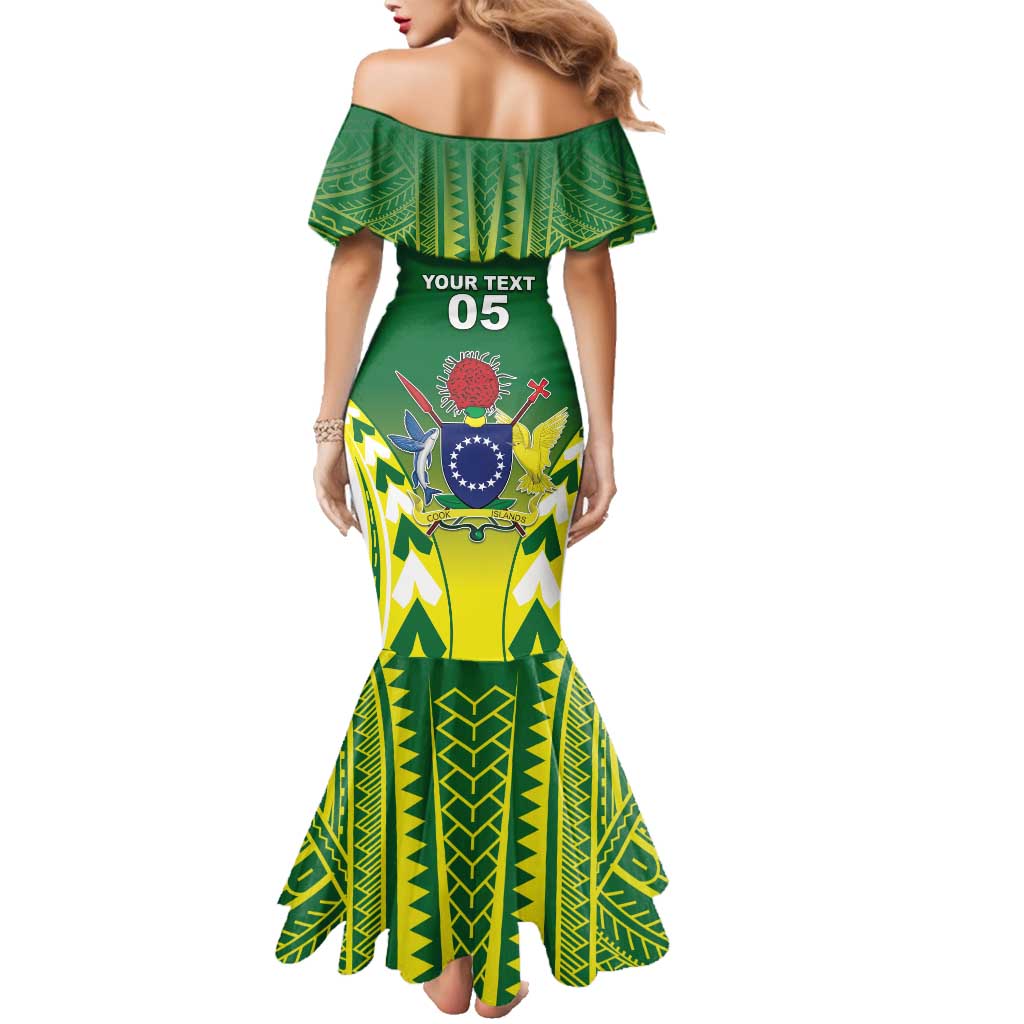 Cook Islands Rugby Custom Family Matching Mermaid Dress and Hawaiian Shirt The Kukis Go Champions LT05 - Polynesian Pride