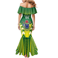 Cook Islands Rugby Custom Family Matching Mermaid Dress and Hawaiian Shirt The Kukis Go Champions LT05 - Polynesian Pride