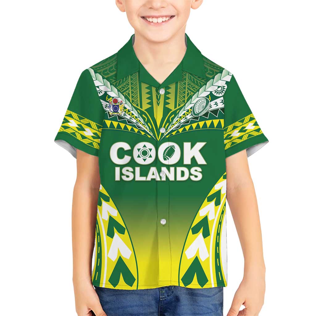 Cook Islands Rugby Custom Family Matching Off Shoulder Maxi Dress and Hawaiian Shirt The Kukis Go Champions