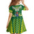 Cook Islands Rugby Custom Family Matching Off Shoulder Short Dress and Hawaiian Shirt The Kukis Go Champions