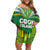 Cook Islands Rugby Custom Family Matching Off Shoulder Short Dress and Hawaiian Shirt The Kukis Go Champions