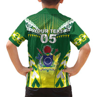Cook Islands Rugby Custom Family Matching Short Sleeve Bodycon Dress and Hawaiian Shirt The Kukis Go Champions LT05 - Polynesian Pride