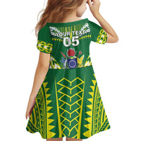 Cook Islands Rugby Custom Family Matching Short Sleeve Bodycon Dress and Hawaiian Shirt The Kukis Go Champions LT05 - Polynesian Pride