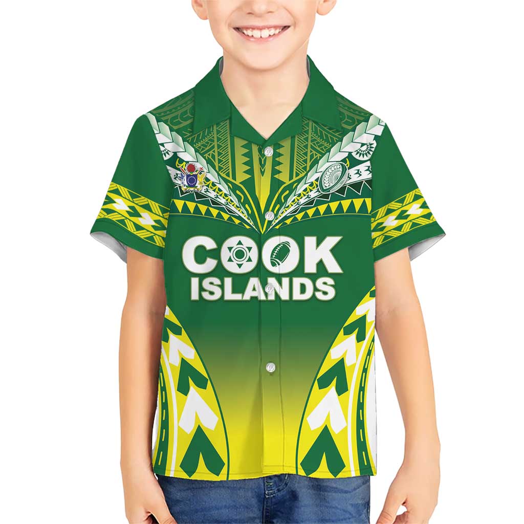 Cook Islands Rugby Custom Kid Hawaiian Shirt The Kukis Go Champions