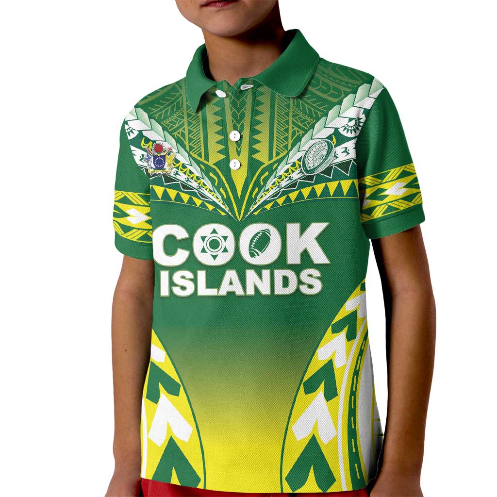 Cook Islands Rugby Custom Kid Polo Shirt The Kukis Go Champions