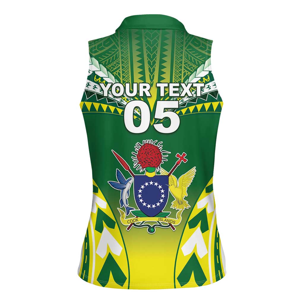 Cook Islands Rugby Custom Women Sleeveless Polo Shirt The Kukis Go Champions